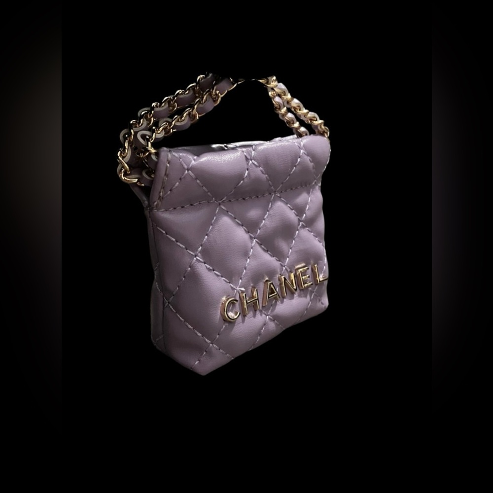 Lavender Mini Drawstring Chain Bag
